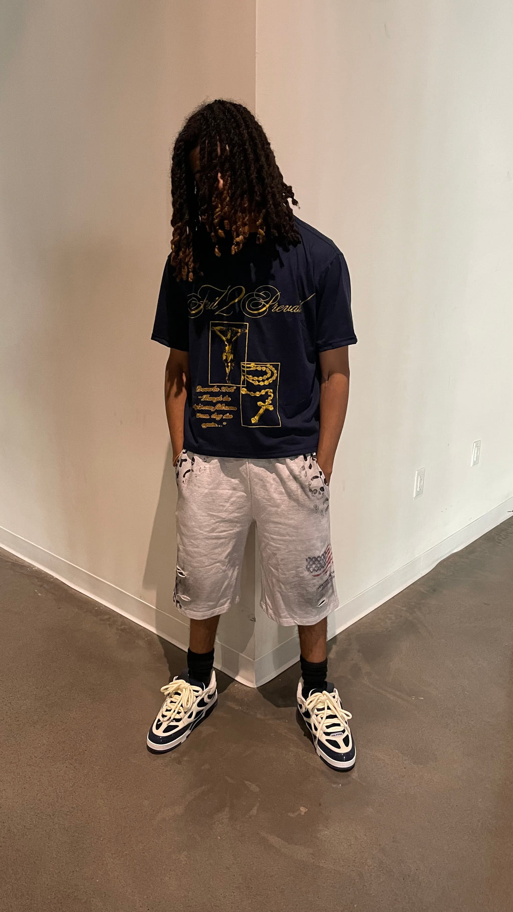 Messianic peace shorts(white)