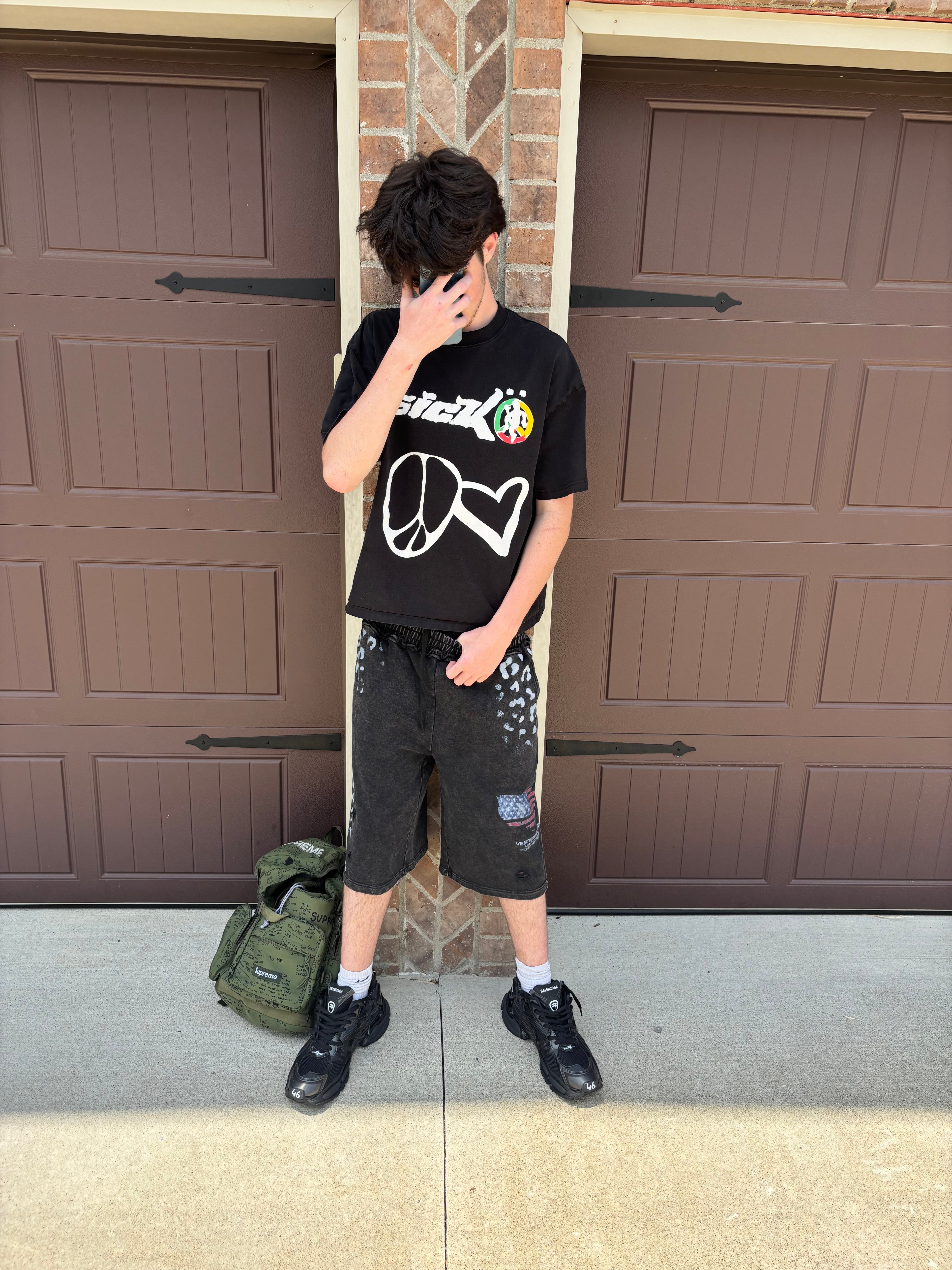 Messianic peace shorts(black)